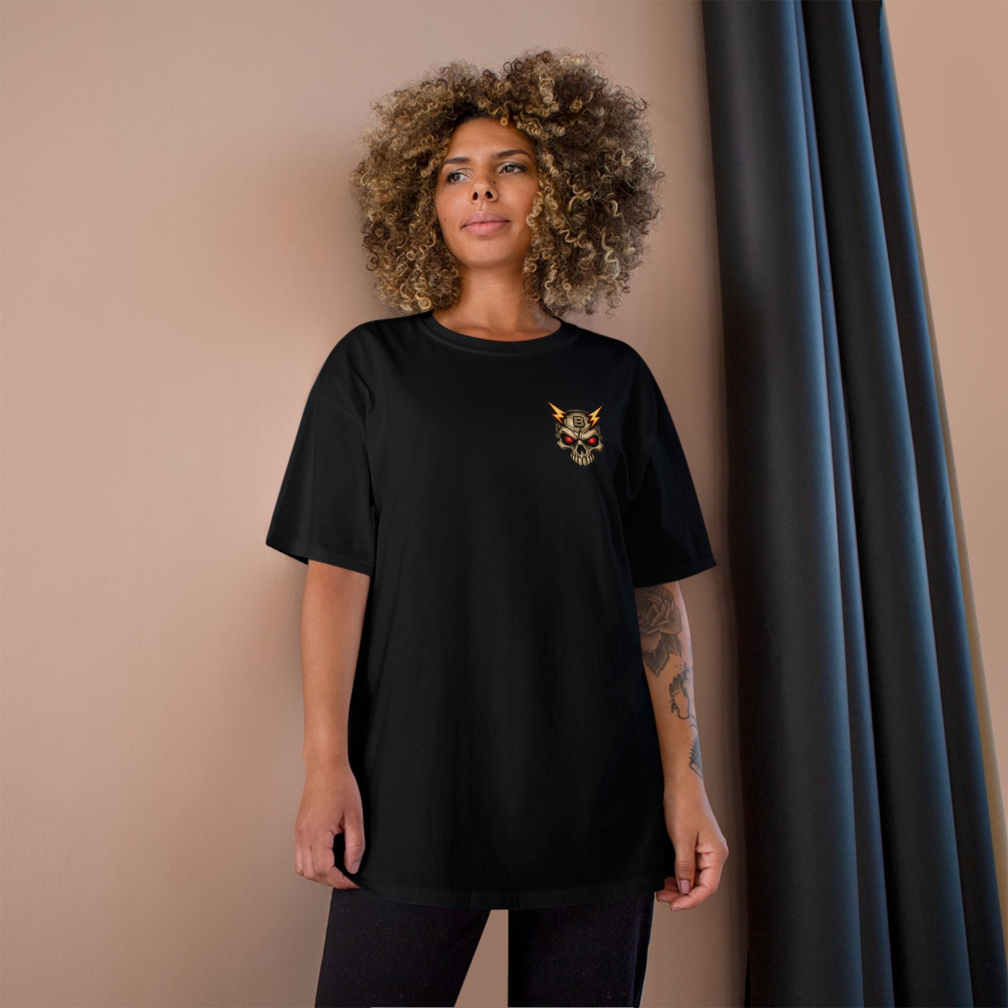 Champion T-Shirt — "I’ll Let You Know When It’s Clear" Gamer Skull Back Print
