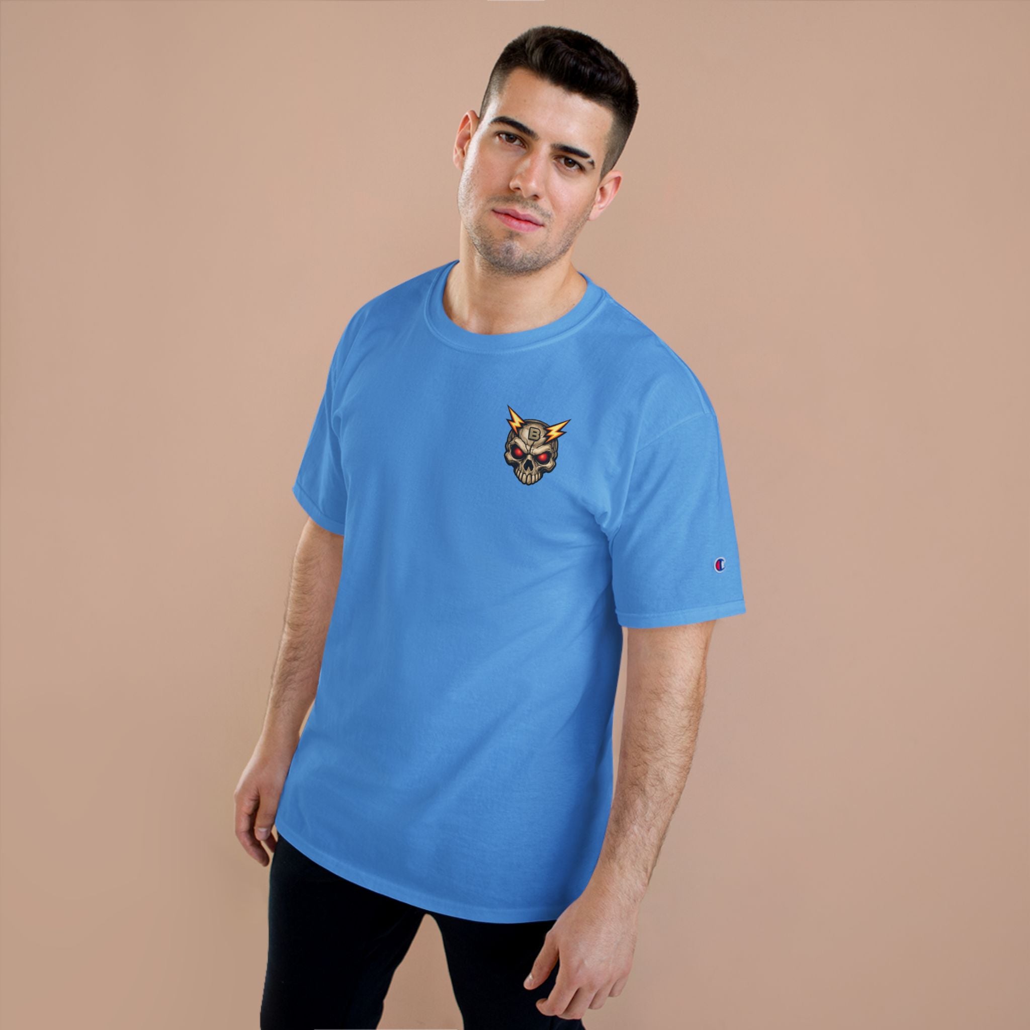 Champion T-Shirt — "I’ll Let You Know When It’s Clear" Gamer Skull Back Print