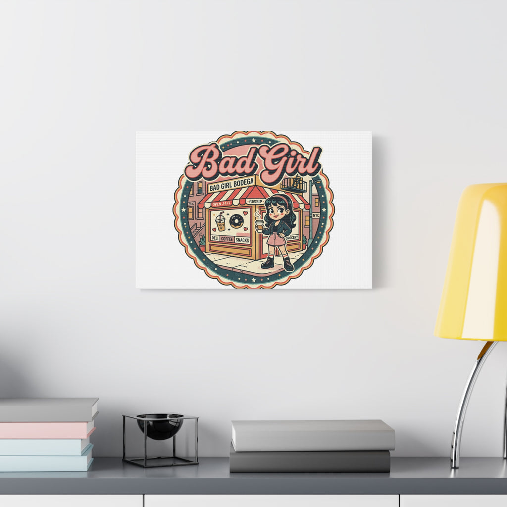 Bad Girl Bodega Canvas Print | Bodega, NYC, Y2K Corner Store Art
