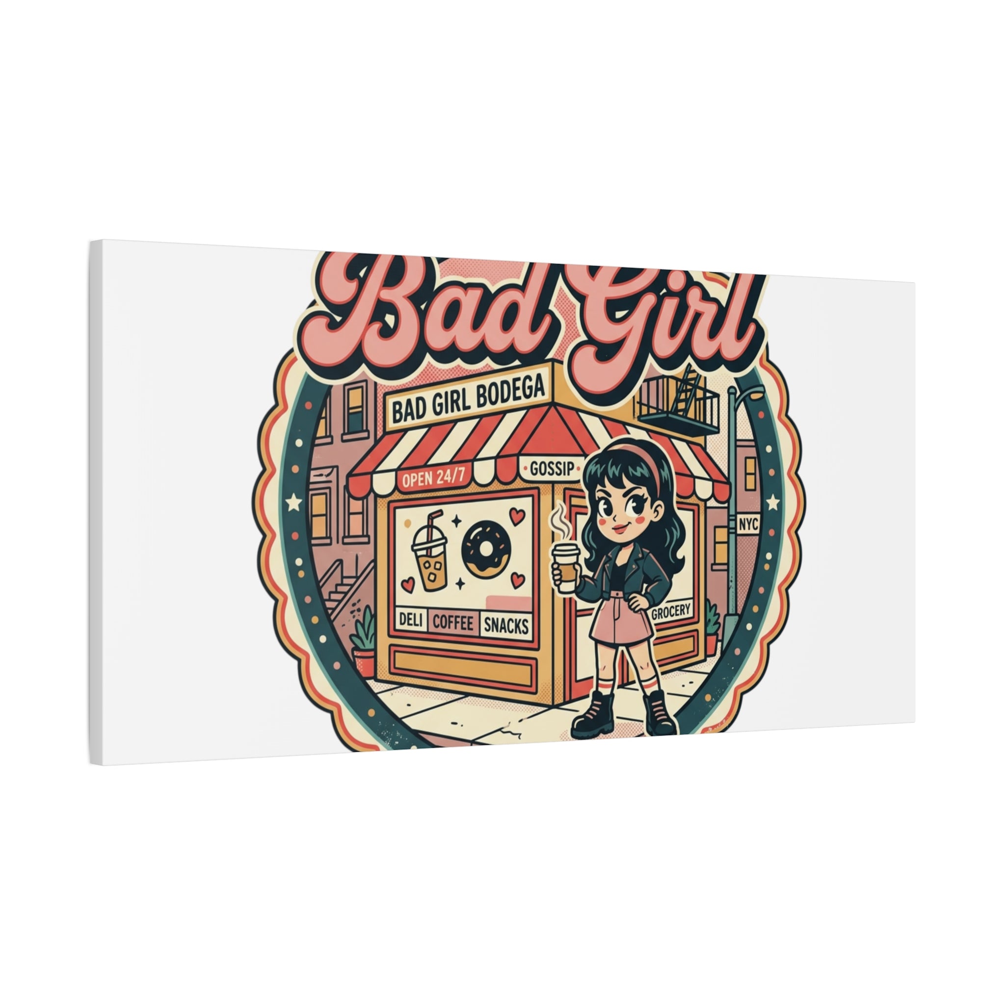 Bad Girl Bodega Canvas Print | Bodega, NYC, Y2K Corner Store Art
