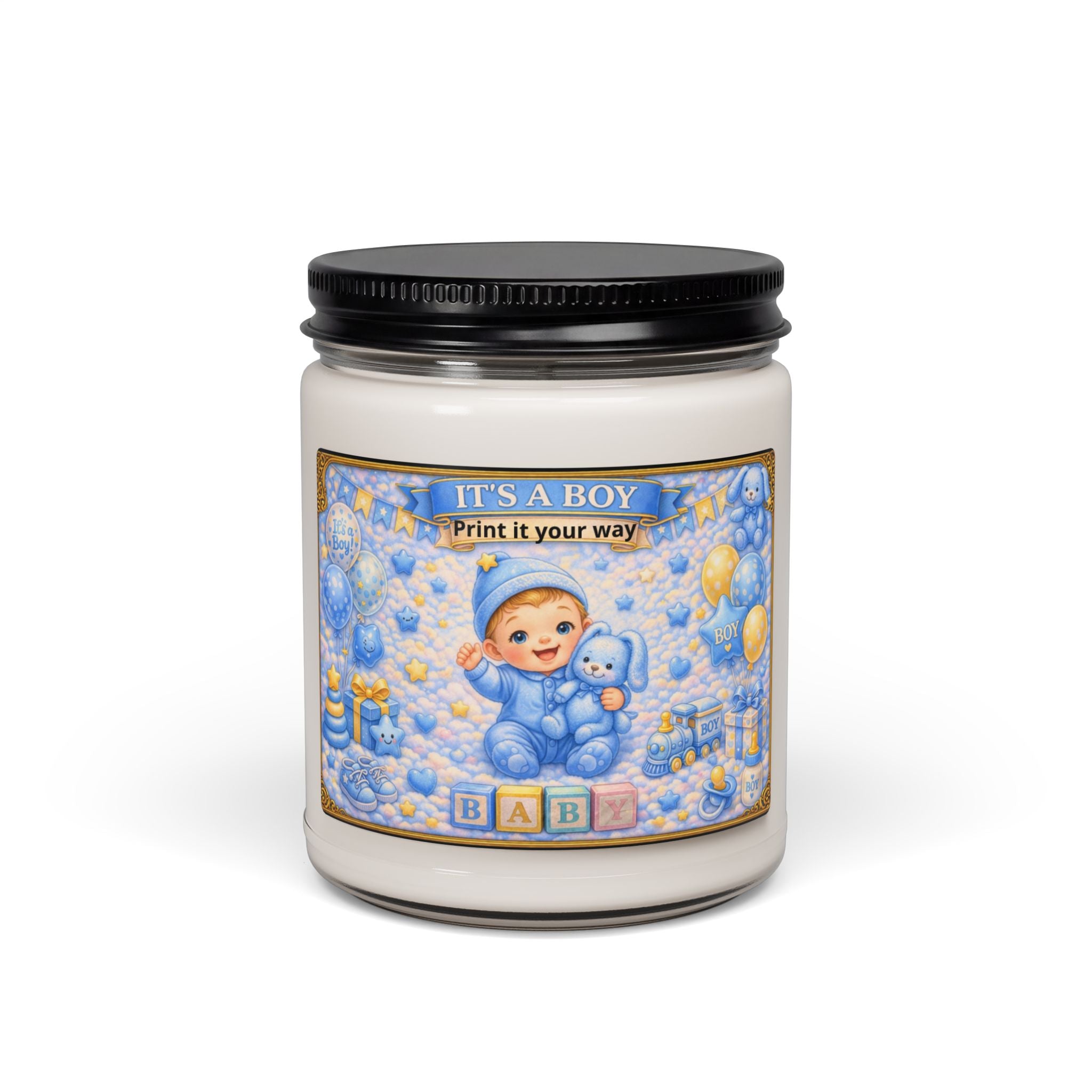 Baby Boy Scented Soy Candle 9oz — "It's a Boy" Nursery Gift