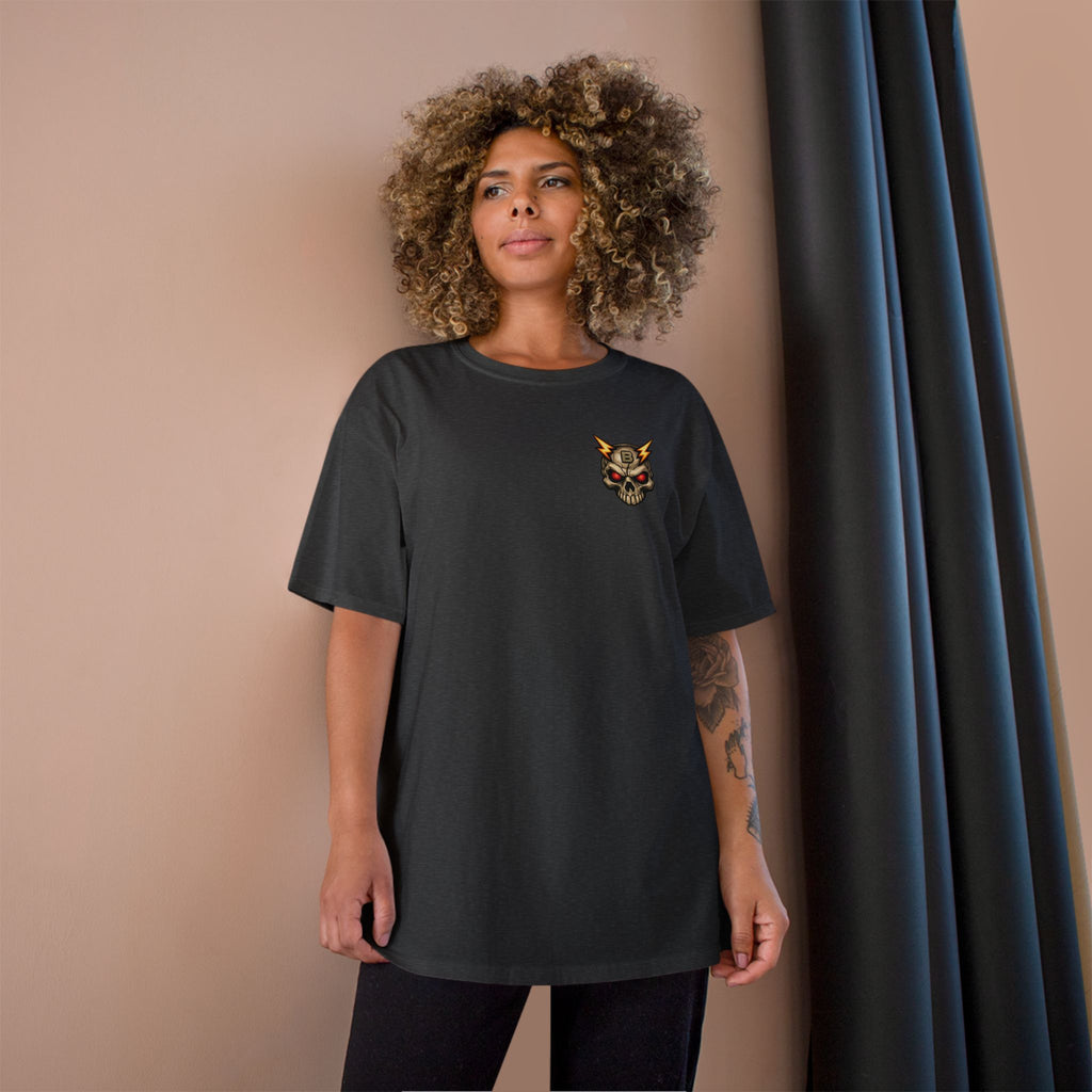 Champion T-Shirt — "I’ll Let You Know When It’s Clear" Gamer Skull Back Print
