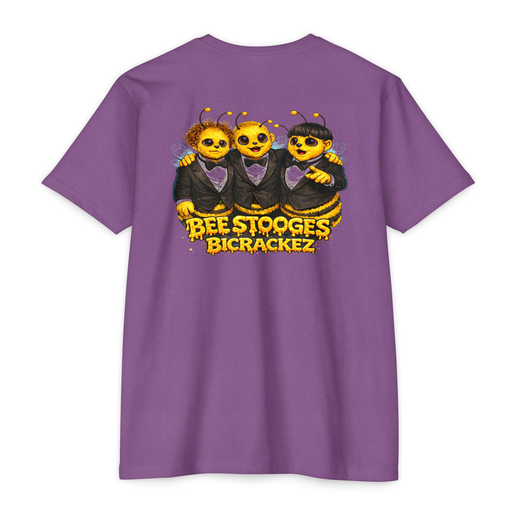 Bee Stooges Graphic T-Shirt — Bee Costume Trio "Bee Crackez" Vintage Band Tee