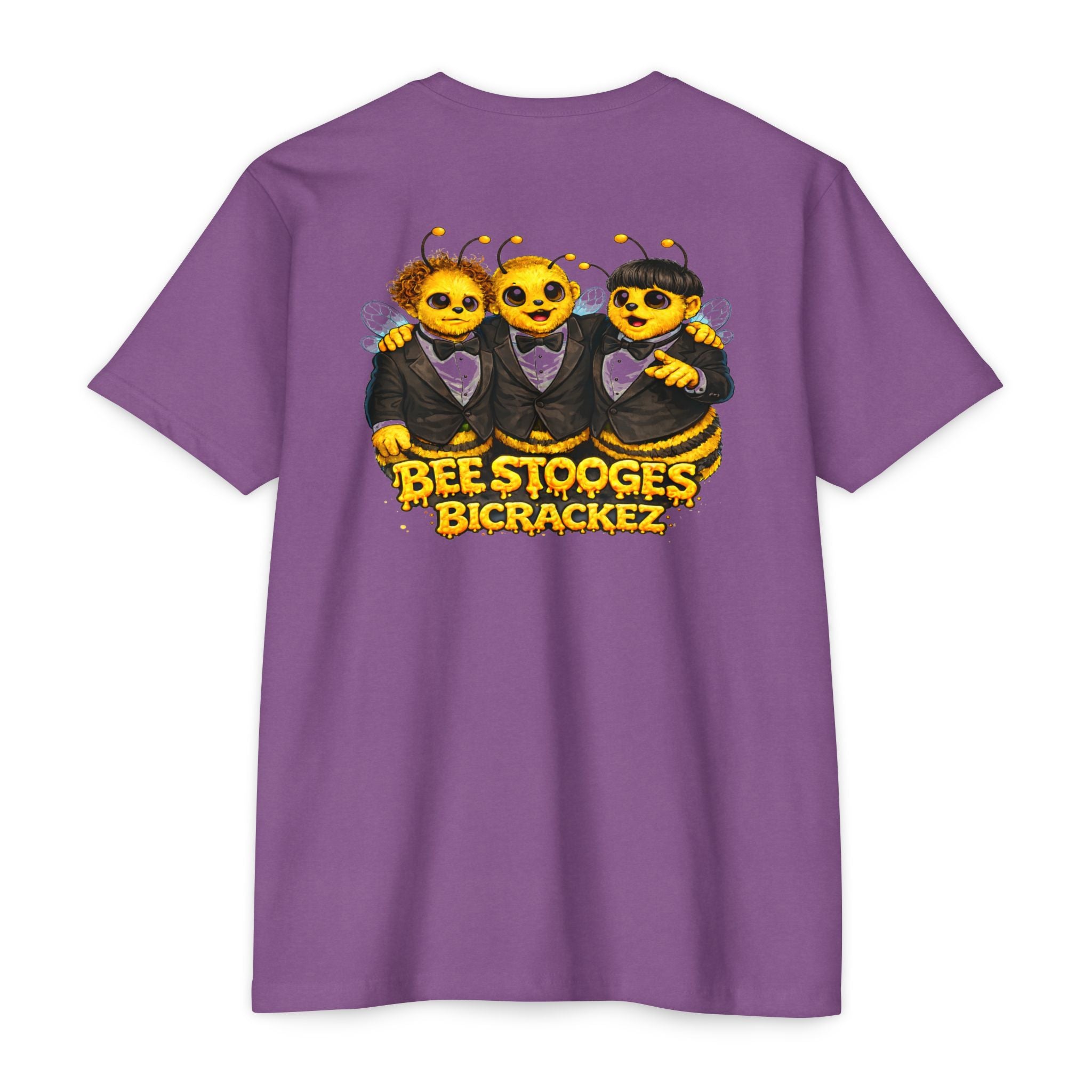 Bee Stooges Graphic T-Shirt — Bee Costume Trio "Bee Crackez" Vintage Band Tee