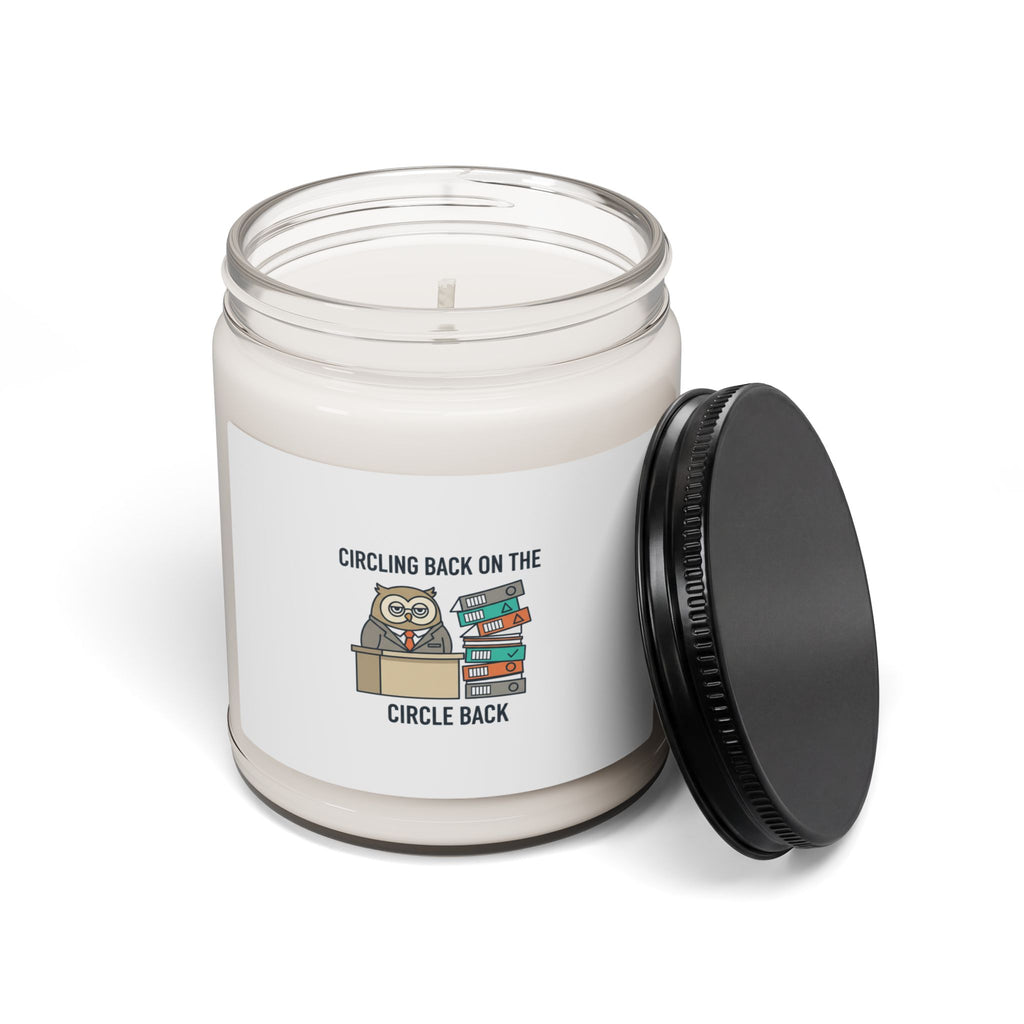 Circling Back Owl Candle | Scented Soy 9oz, Unhinged Animal Bureaucracy