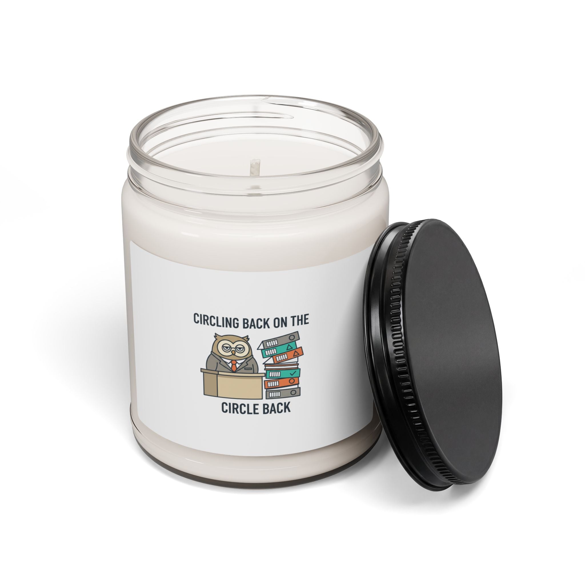 Circling Back Owl Candle | Scented Soy 9oz, Unhinged Animal Bureaucracy